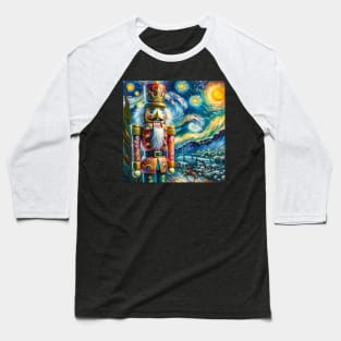 Nutcracker Fantasy: Enchanted Starry Night - Van Gogh-Inspired Ballet Art Baseball T-Shirt